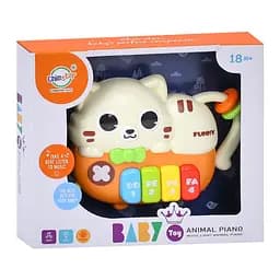 Детское пианино "Котик" Bambi 503-19 звуки животных 15 см, музыка