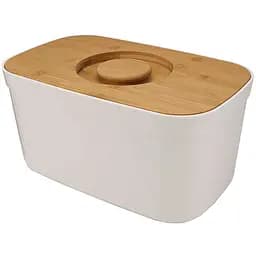Хлібниця з бамбуковою кришкою-дошкою Joseph Joseph Bread Bin 18x37x22 см біла (81097)