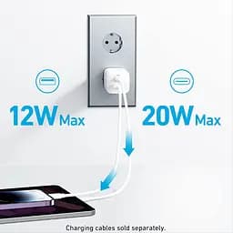 Зарядний пристрій адаптер живлення Anker PowerPort 323 33 W (Dual-Port USB-C) A2331G21 - мініатюра 2
