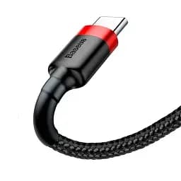 Кабель Baseus Cafule Series Cable USB to Type-C 2A 2m CATKLF-C91 Black-Red - мініатюра 3