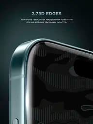 Захисне скло на екран для Apple iPhone 17 Pro Max, Infinity Black Icon 2.75D, олеофобне, загартоване 9H, прозоре, безрамкове, глянцеве, плоске, повне покриття, клейовий шар по всій поверхні, ArmorStandart (ARM86415) - мініатюра 3
