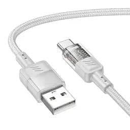 Кабель Hoco Spirit Type-C transparent charging data cable U129 1.2 м 3A - мініатюра 3