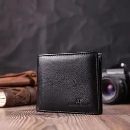 Шкіряне чоловіче портмоне із затискачем ST Leather 22481 чорний - мініатюра 6