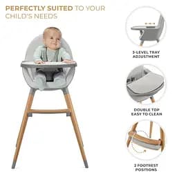 Стільчик для годування 2 в 1 Kinderkraft Fini 2 Grey (KHFINI02GRY0000) - мініатюра 3