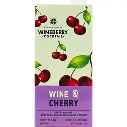 Уцінка. Напій винний WineBerry Wine & Cherry винно-вишневий з соком червоне напівсолодке 1 л 