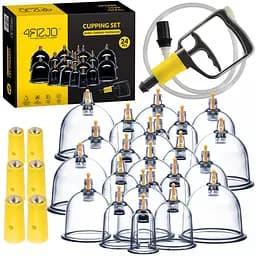 Вакуумные массажные банки 4FIZJO для тела (китайские/атницелюлитные банки) 24 шт с помпой 4FJ0580 (P-5907739319913)