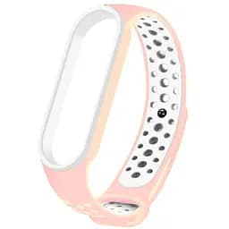 Ремінець Nike Sport Mi Band 5/6 Світло-рожевий Білий (7)