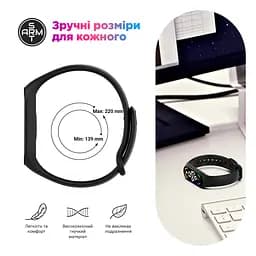 Комплект силіконових ремінців для фітнес браслетів Xiaomi Mi Band 5/6/7, Silicone, pink punch, зі зручною застібкою, на фітнес трекер та смарт годинник, ArmorStandart (ARM75066) - мініатюра 4
