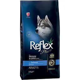 Сухой корм для собак средних и крупных пород Reflex Plus с лососем 15 кг