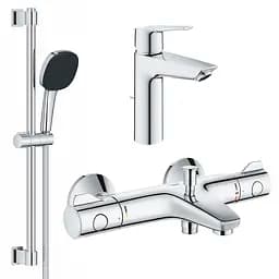 Комплект смесителей для ванной комнаты с термостатом Grohe QuickFix UA202304TS, Хром