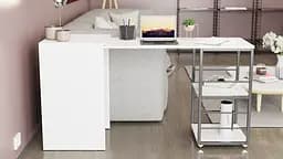 Стіл-тумба трансформер Смарт 2/1 Ferrum-decor 750x1450x500 Чорний метал ДСП Біле 16 мм (FRD-105095) - мініатюра 8