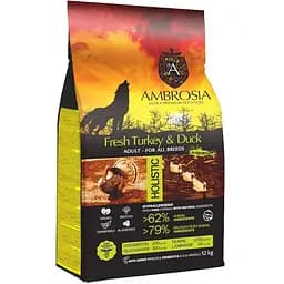 Корм сухий Ambrosia Grain Free Dog Adult Fresh Turkey & Duck для дорослих собак усіх порід зі свіжою індичкою та качкою 12 кг