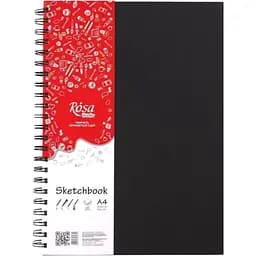 Блокнот на спирали A4 Rosa Studio (21х29.7см) 100г/м2 80л черный