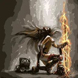 Набор для росписи по номерам Воинственная женщина, Strateg, 40x40 см, SK031