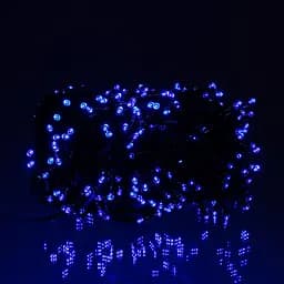 Новорічна гірлянда вулична GarlandoPro 30 м 300 LED із сонячною батареєю 8 режимів роботи чорний провід Синій SB300L30MBBL - мініатюра 2