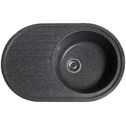 Гранітна кухонна мийка Romzha Elegancia 77 Grafit (201) з крилом