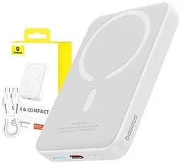 Магнітний зовнішній акумулятор Baseus Magnetic Mini Air 10000mAh 20W білий - мініатюра 3