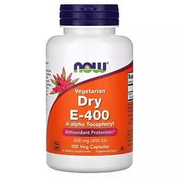 Витамин Vegetarian Dry E-400 Now Foods 100 вегетарианских капсул