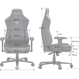 Геймерське крісло Anda Seat Novis XL Fabric Dark Gray [AD23-XL-01-GB-F] [148711] - мініатюра 7