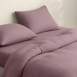 Комплект постільної білизни Cosas Camellia CS1 Євро муслін бузок (Muslin_012Camellia_El180x30-012Camellia_200) - мініатюра 2