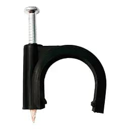 Кріплення скоба кабельне Спектр Lux кругле,D8mm чорне з встав.оцинк.цвях(вн.уп.100ш)