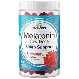 Мелатонін Swanson Melatonin Low Dose Strawberry 1 мг 60 жувальних цукерок