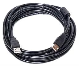 Кабель PowerPlant USB2.0(AM)-USB2.0(AM), 3м, One ferrite, Black (KD00AS1215)