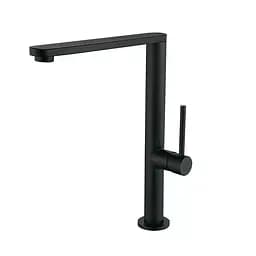 Змішувач для умивальника високий нержавіюча сталь чорний Wezer EKO4G-01 BLACK Чорний матовий