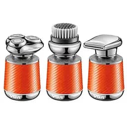 Електробритва VGR V-391 ORANGE, 3 насадки, IPX7, LED display, Box - мініатюра 2