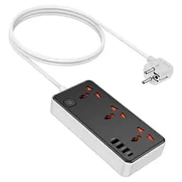 Сетевой удлинитель Hoco AC8A Storm (3 х розетки 3 х USB 1 х Type-C) 30W черный