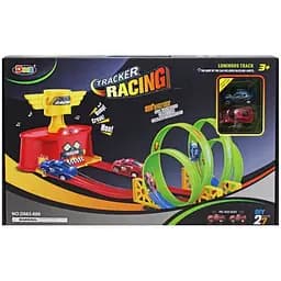 Трек + 2 машинки, на батарейках D663-609, світиться в темряві, в коробці (6968915060363)