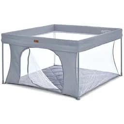 Манеж El Camino ME 1196 SWIFT 4 квадратный с матрасом и сумкой серый