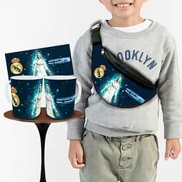 Набор: детская сумка-бананка+кружка Криштиану Роналду 32х15см,бананка для мальчика через плечо (00911)