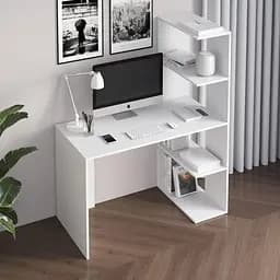 Компьютерный стол Vays M-17, письменный с боковым стеллажем справа, ЛДСП, 120×60×148 см - для дома, учебы