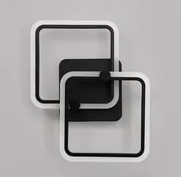 Стельова мінімалістична LED люстра в чорному металевому корпусі 50х43 см Line F Арт. 2503 2 BR BK