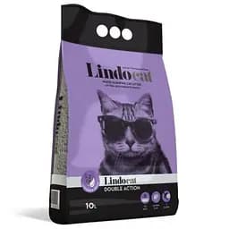 Бентонитовый наполнитель Lindocat для кошачьего туалета с ароматом лаванды и арганового масла 10 л
