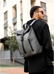 Чоловічий рюкзак Sambag ROLLTOP LZT графітовий 41 х 30 х 16 см (24208009m)