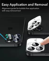Захисне скло для камери ESR Armorite Camera Lens Protectors Clear для iPhone 16 Pro | 16 Pro Max | 15 Pro | 15 Pro Max | 14 Pro | 14 Pro Max (1D73200102) - мініатюра 6