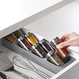 Кухонний органайзер для зберігання спецій 39,5х10х4.5 см, Kitchen Master Сірий 87366 - мініатюра 2