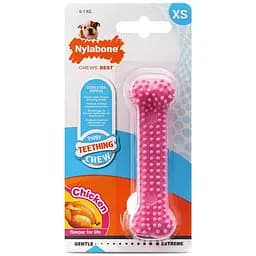Nylabone Puppy Chew Dental Bone нилабон дентал боун жевательная игрушка кость для щенков вкус курицы