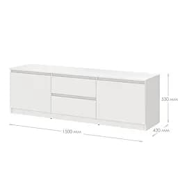Тумба під телевізор MebelStar Нео 2Ш2Д 150x43x53 см Антрацит (MBS-1258) - мініатюра 4
