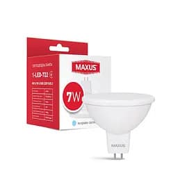 Лампа світлодіодна Maxus 1-LED-722 MR16 7W 4100K 220V GU5.3 