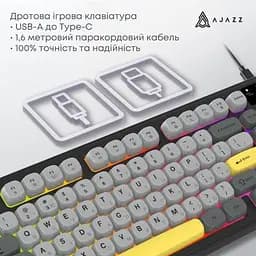 Клавіатура Ajazz AF98 USB UA Black/Grey/Yellow (AF98-BGY) - мініатюра 7