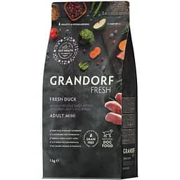 Сухий беззерновий корм для дорослих собак малих порід Grandorf Fresh Duck & Sweet Potato Adult Dog Mini з качкою та бататом 1 кг
