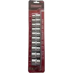 Набір торцевих головок Haisser HEX 1/2" Cr-V 10-22 мм 10 шт. (117788) - мініатюра 2