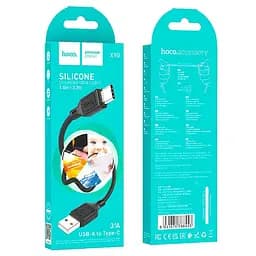Кабель Hoco Type-C Cool silicone charging data cable X90 1 м 3A - мініатюра 2
