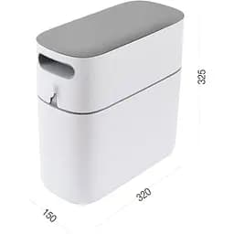 Відро для сміття МВМ My Home з кришкою вузьке 325x150x320 мм (BIN-22 12L WHITE/GRAY) - мініатюра 15