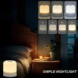 Led нічник лампа / Настільна USB лампа-нічник 360°/ Сенсорна / Акумуляторна / Декоративна / White - мініатюра 4