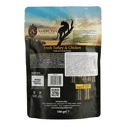 Сухий корм Ambrosia Grain Free для кошенят зі свіжою індичкою та куркою 100 г - мініатюра 3