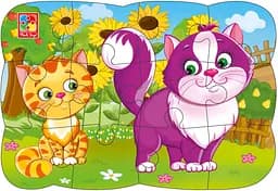 Пазлы на магните Vladi Toys Котики, укр. язык, 12 элементов ( VT3205-73)